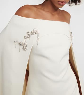 Novia - vestido midi con capa y cristales | Safiyaa
