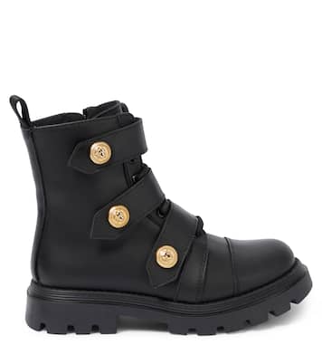 Bottines en cuir à ornements | Balmain Kids