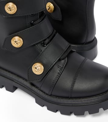 Bottines en cuir à ornements | Balmain Kids
