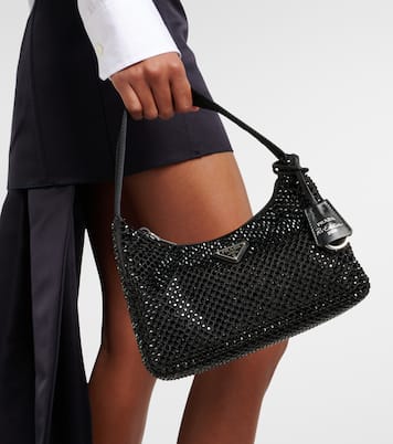 Borsa in raso con cristalli | Prada