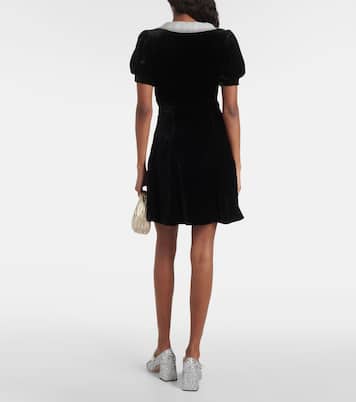 Miniabito in velluto con organza | Miu Miu