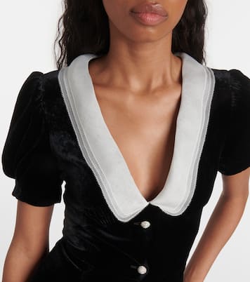 Miniabito in velluto con organza | Miu Miu