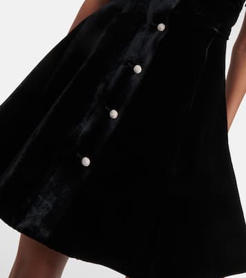 Miniabito in velluto con organza | Miu Miu