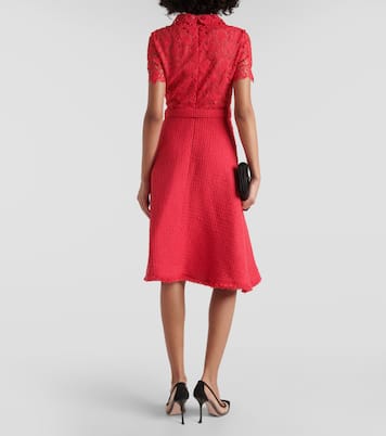 Vestido midi Gardenia de guipur y tweed | Oscar de la Renta