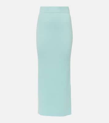 Jupe midi Ronja à taille haute en cachemire | Lisa Yang