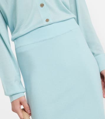 Jupe midi Ronja à taille haute en cachemire | Lisa Yang