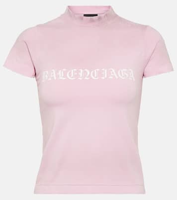 T-shirt cropped in jersey di cotone | Balenciaga