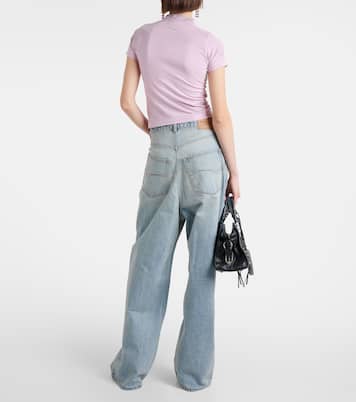 T-shirt cropped in jersey di cotone | Balenciaga