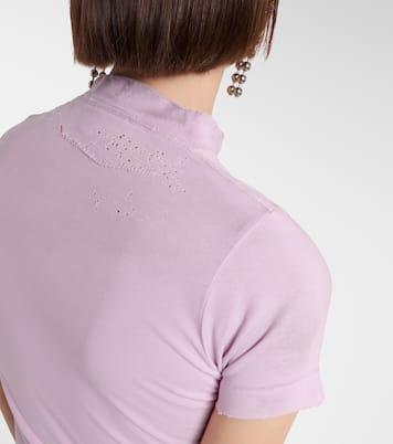 T-shirt cropped in jersey di cotone | Balenciaga