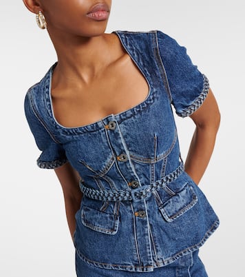 Vestido midi de denim | Self-Portrait