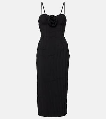 Vestido midi con aplique floral | Blumarine