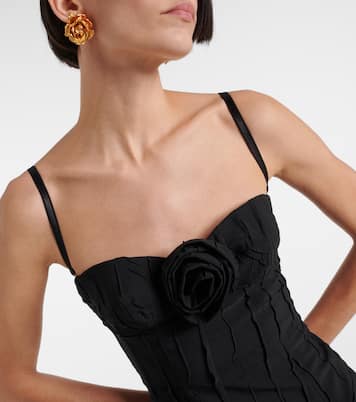 Vestido midi con aplique floral | Blumarine