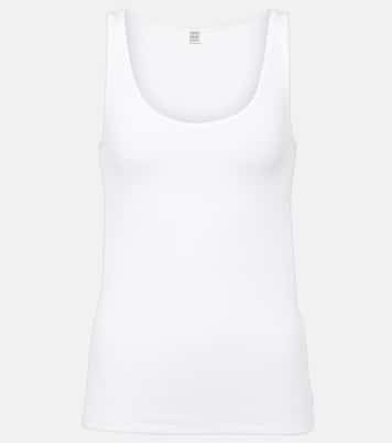 Ribbed-knit cotton-blend jersey tank top | Toteme