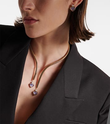 Collier Trisolina en or 18 ct, calcédoine bleue et diamants | Marina B
