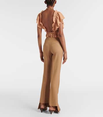 Pantaloni regular in lana a vita media | Chloé