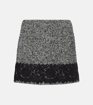 Minifalda de tweed con ribete de encaje | Dolce&Gabbana