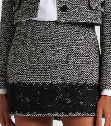 Minifalda de tweed con ribete de encaje | Dolce&Gabbana
