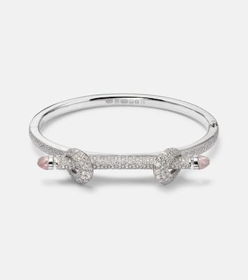 Bracciale Chakra Icon in oro bianco 18kt con diamanti e quarzi | Ananya