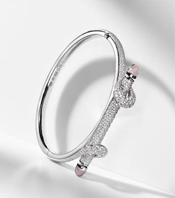 Bracciale Chakra Icon in oro bianco 18kt con diamanti e quarzi | Ananya