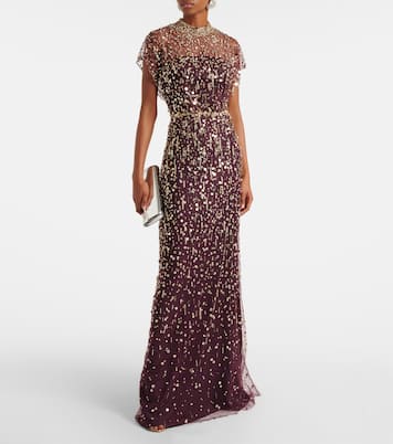Abito lungo con paillettes | Jenny Packham
