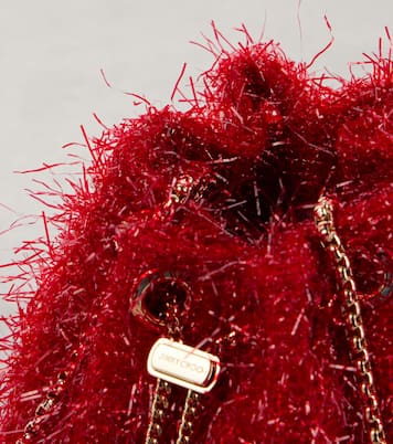 Bon Bon Mini tinsel-embellished bucket bag | Jimmy Choo