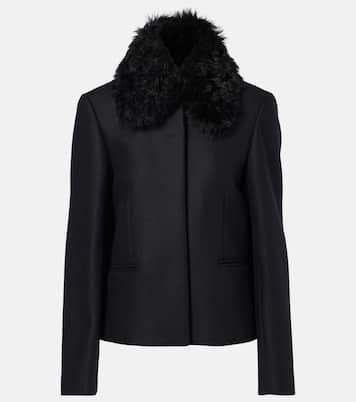 Shearling-trimmed wool-blend jacket | Toteme
