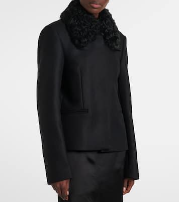 Shearling-trimmed wool-blend jacket | Toteme