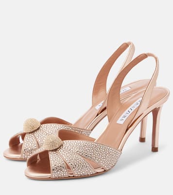 Slingback-Sandalen Italian Flirt 75 mit Kristallen | Aquazzura