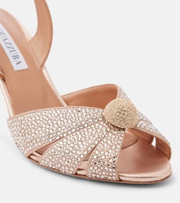 Slingback-Sandalen Italian Flirt 75 mit Kristallen | Aquazzura