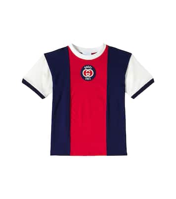 T-shirt in cotone color-block con logo | Gucci Kids