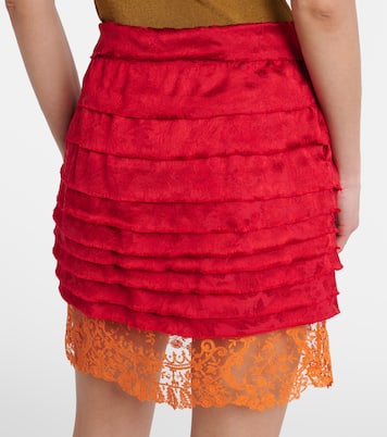 Minigonna in jacquard con pizzo | Saint Laurent