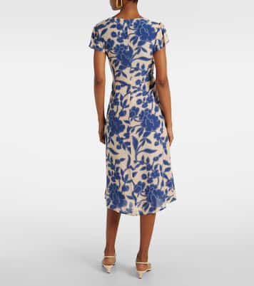 Bedrucktes Midikleid aus Crêpe | Velvet
