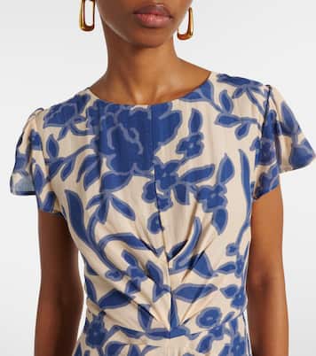 Bedrucktes Midikleid aus Crêpe | Velvet