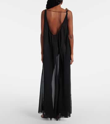 Holiday embellished chiffon maxi dress | Adriana Degreas