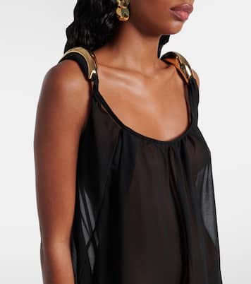 Holiday embellished chiffon maxi dress | Adriana Degreas