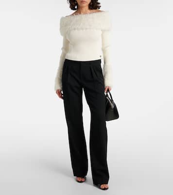 Ribbed-knit faux fur-trimmed top | Jean Paul Gaultier