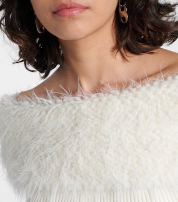 Ribbed-knit faux fur-trimmed top | Jean Paul Gaultier