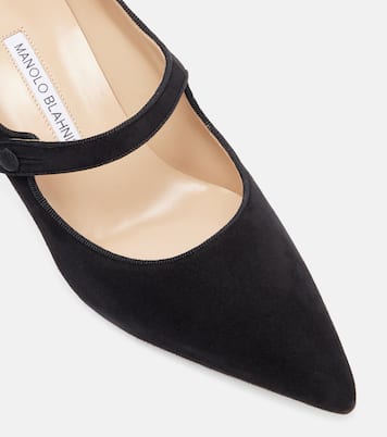 Mary-Jane-Pumps Campariba aus Veloursleder | Manolo Blahnik