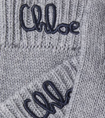 Embroidered cotton and wool gloves | Chloé Kids