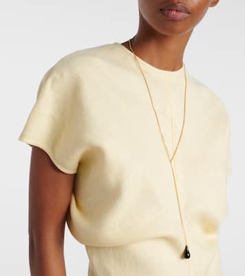 Collier en plaqué or et onyx | Toteme