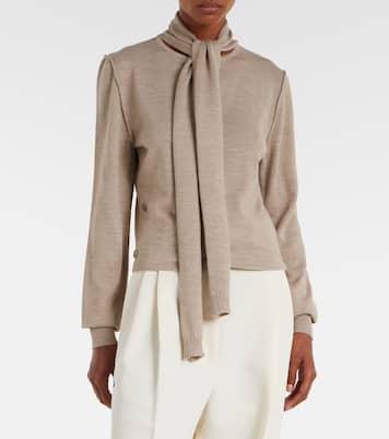 Twisted tie-detail wool-blend cardigan | Lemaire