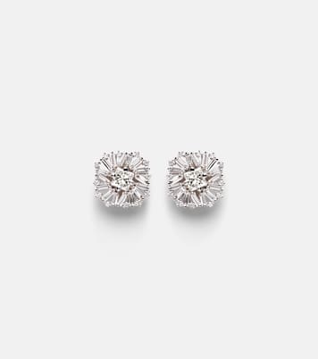 Pendientes Princess Burst de oro blanco de 18 ct con diamantes | Suzanne Kalan