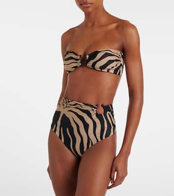 Printed ring-detail bikini bottoms | Johanna Ortiz