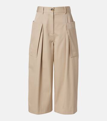 Cotton and silk cropped pants | Loewe