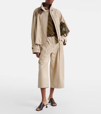 Cotton and silk cropped pants | Loewe