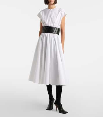 Belted cotton midi dress | Alaïa