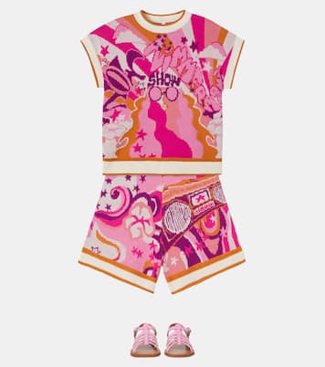 Printed knitted cotton shorts | Zimmermann Kids