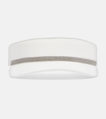 Monili leather-trimmed visor | Brunello Cucinelli