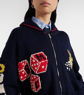 Intarsia cotton zip-up cardigan | Stella McCartney