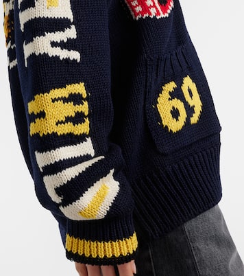 Intarsia cotton zip-up cardigan | Stella McCartney